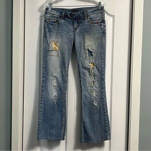 SILVER Tuesday denim jeans with distressed patches women’s size 28